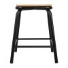 Bolero Cantina Low Stools with Wooden Seat Pad Black (4 pack)