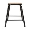 Bolero Cantina Low Stools with Wooden Seat Pad Black (4 pack)