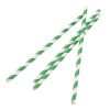 Fiesta Compostable Paper Straws Green Stripes (Pack of 250)