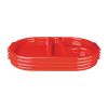 Olympia Kristallon Large Polycarbonate Compartment Food Trays Red 375mm