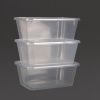 Fiesta Recyclable Plastic Microwavable Containers with Lid (Pack of 250)