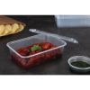 Fiesta Recyclable Plastic Microwavable Containers with Lid (Pack of 250)