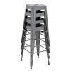 Bolero Bistro Steel High Stool Gun Metal (4 pack)