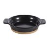 Churchill Black Igneous Stoneware Individual Dish 120mm (Pack of 6)