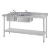 Vogue Double Sink Right Hand Drainer