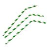 Fiesta Compostable Bendy Paper Straws Green Stripes (250 Pack)