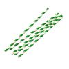 Fiesta Compostable Bendy Paper Straws Green Stripes (250 Pack)