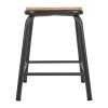 Bolero Cantina Low Stools with Wooden Seat Pad Metallic Grey (4 pack)