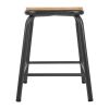 Bolero Cantina Low Stools with Wooden Seat Pad Metallic Grey (Pack of 4)