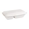 Fiesta Compostable Bagasse Hinged 2-Compartment Food Containers 253mm (200 Pack)