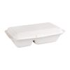 Fiesta Compostable Bagasse Hinged 2-Compartment Food Containers 253mm (Pack of 200)