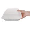 Fiesta Compostable Bagasse Hinged 3-Compartment Food Containers 201mm (200 Pack)