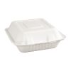 Fiesta Compostable Bagasse Hinged 3-Compartment Food Containers 201mm (200 Pack)