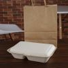 Fiesta Compostable Bagasse Two-Compartment Hinged Food Containers Natural Colour 253mm (Pack of 200)