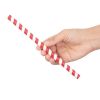 Fiesta Compostable Individually Wrapped Paper Smoothie Straws Red Stripes (250 Pack)