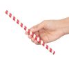 Fiesta Compostable Individually Wrapped Paper Smoothie Straws Red Stripes (Pack of 250)