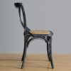 Bolero Wooden Dining Chair with Cross Backrest Black Wash Finish (Box 2)