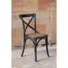 GG654 - Bolero Wooden Dining Chair with Cross Backrest Black Wash Finish (Box 2)