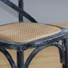 Bolero Wooden Dining Chair with Cross Backrest Black Wash Finish (Box 2)