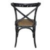 Bolero Wooden Dining Chair with Cross Backrest Black Wash Finish (Box 2)