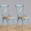 Bolero Blue Bentwood Chairs with Metal Cross Backrest (2 Pack)