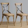 Bolero Natural Bentwood Chairs with Metal Cross Backrest (2 pack)