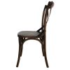 Bolero Wooden Dining Chair with Metal Cross Backrest Walnut Finish (2 pack)