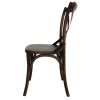 Bolero Wooden Dining Chair with Metal Cross Backrest Walnut Finish (Pack of 2)