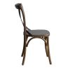 Bolero Wooden Dining Chair with Metal Cross Backrest Walnut Finish (2 pack)