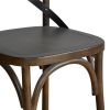 Bolero Wooden Dining Chair with Metal Cross Backrest Walnut Finish (2 pack)