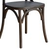 Bolero Wooden Dining Chair with Metal Cross Backrest Walnut Finish (2 pack)