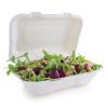 Vegware Compostable Bagasse Clamshell Hinged Meal Boxes 228mm (Pack of 200)