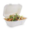Vegware Compostable Bagasse Clamshell Hinged Meal Boxes 228mm (Pack of 200)