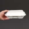 Vegware Compostable Bagasse Clamshell Hinged Meal Boxes 228mm (Pack of 200)