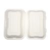 Vegware Compostable Bagasse Clamshell Hinged Meal Boxes 228mm (Pack of 200)