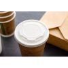 Vegware Compostable Hot Food Pot Flat Lids 170ml / 6oz and 230ml / 8oz (Pack of 1000)
