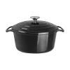 Vogue Black Round Casserole Dish 4Ltr