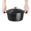 Vogue Black Round Casserole Dish 4Ltr