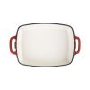 Vogue Red Rectangular Cast Iron Dish 2.8Ltr