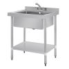 Vogue Stainless Steel Midi Pot Wash Sink with Undershelf