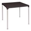 Bolero Black Square Table with Aluminium Legs 750mm