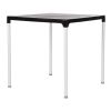 Bolero Black Square Table with Aluminium Legs 750mm