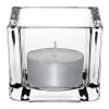 Olympia Glass Tealight Holder Square Clear (Pack of 6)