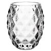 Olympia Glass Diamond Tealight Holder Clear 75mm (6 pack)