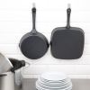 Vogue Square Cast Iron Ribbed Skillet Pan 24cm