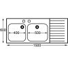 KWC DVS Double Sink Right Hand Drainer