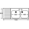 KWC DVS Double Sink Left Hand Drainer