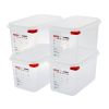 Araven Polypropylene 1/4 Gastronorm Food Containers 4.3Ltr (4 pack)