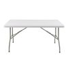 Bolero PE Rectangular Folding Table White 5ft (Single)