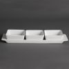 Olympia Whiteware Snack Dishes with Plates 3 Section (2 pack)